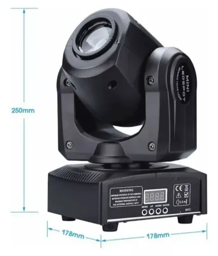 Mini Spot LED 8x8W RGBW DMX para Iluminação de Palco