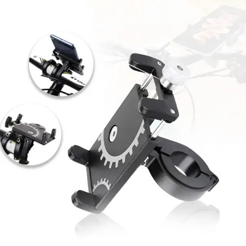 Suporte para Celular de Moto metal aluminio - Universal - Preto