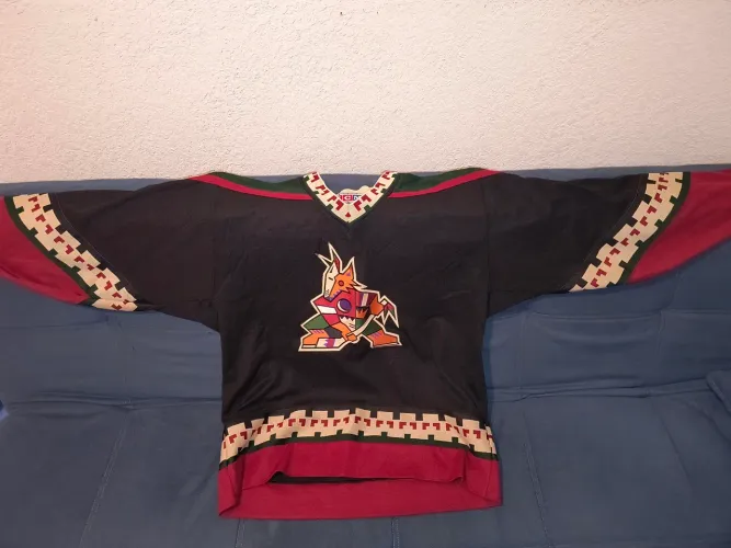 Phoenix Coyotes Extra Grande Preta Jersey Asteca Anos 90 Antiga - hockey no gelo