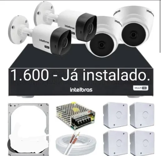 Kit Intelbras - 4 Câmeras Intelbras 1.600 - Já instalado