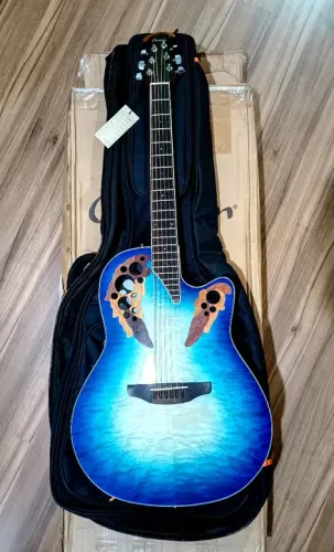 Violão Ovation Celebrity Elite Exotic CE (Troco)(TROCO)ROCO))48P-RG - Caribbean Blue