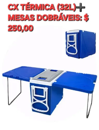 CX Térmica (32L) + Mesas Dobráveis - Azul