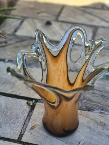 Lindo vaso em cristal estilo murano