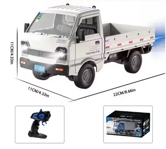 Brinquedo Caminhao controle remoto 1:16 Com led, spray de fumaça, buzina, barulho motor.