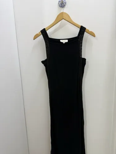Vestido longo Shoulder preto