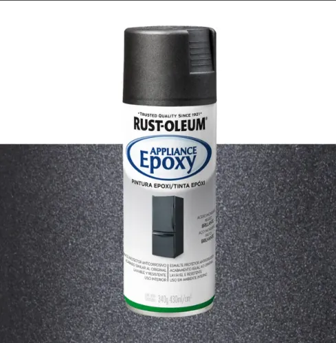 Spray Epóxi Rust-Oleum de 430ml/340g - Cor Aço Inoxidável Preto