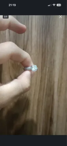 Aliança prata com ouro branco