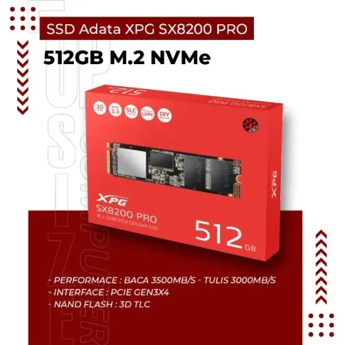 SSD XPG SX8200 Pro 512GB NVMe M.2 | Novo | Nunca Utilizado