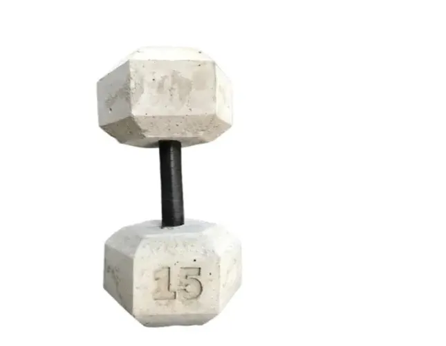Halter Sextavado 15kg de Concreto Unidade Musculação Academia