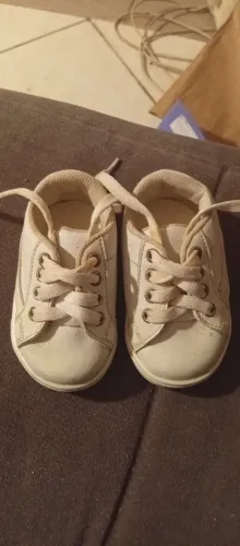Tênis Infantil Bebê Casual Branco com Cadarço T19