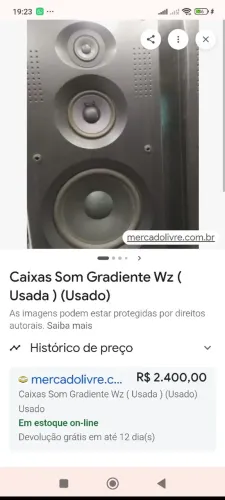 Caixas de som gradiente wz raridade vintage