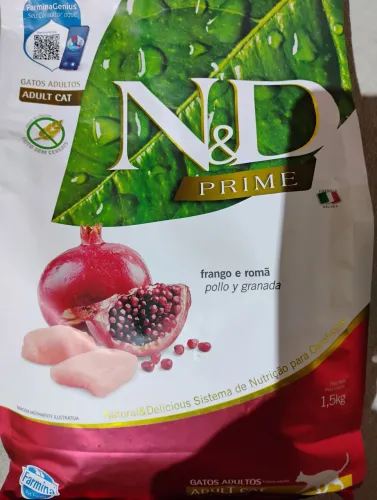 Ração N&D PRIME GATOS_Frango e Romã 1.5kg e brinde!