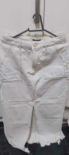 Saia jeans longa