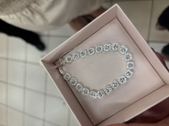 Pulseira de Prata com Zircônia 
