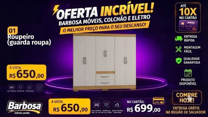 Guarda roupa de casal pronta entrega