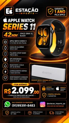 Relógio Apple Watch Series 11 42mm Original Lacrado Space Gray al Black