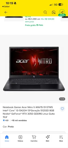 Notebook gamer v15