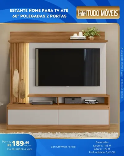 Estante Home 2 Portas Para Tv Até 60"