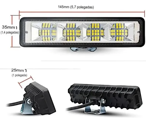 Par de farol milha de LED universal (novo)