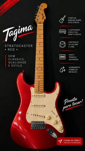 Guitarra Tagima TG-530 Stratocaster Vermelha - Ótimo Estado