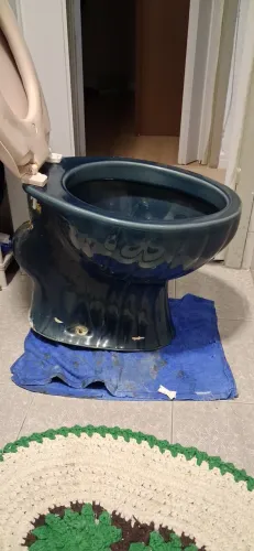 Vaso sanitário retrô azul