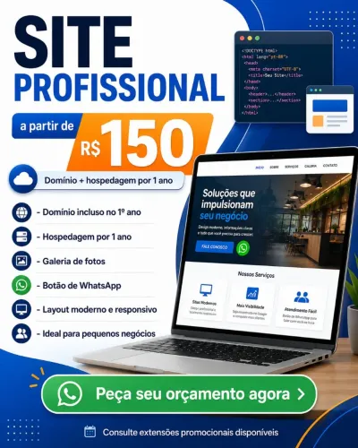 Criação de Site Profissional por apenas R$150