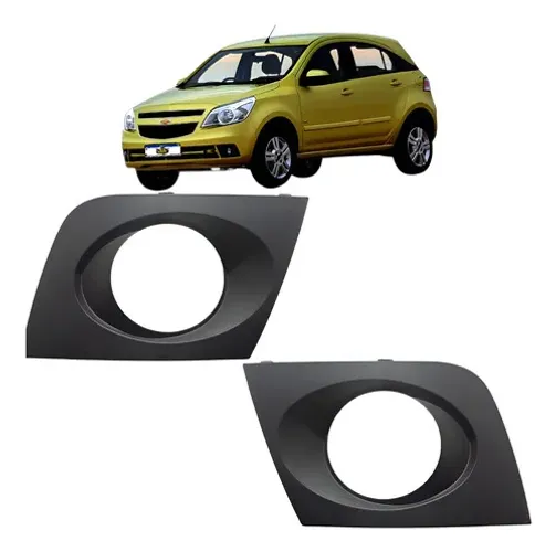 Par Moldura Farol Milha Agile 2009 A 2014 Com Furo Preto Ambos Lados