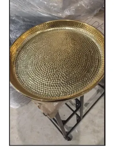 Bandejas decorativa Douradas - Feita à mão na Índia - 40cm diametro (2 uni. - R$ 300 cada)