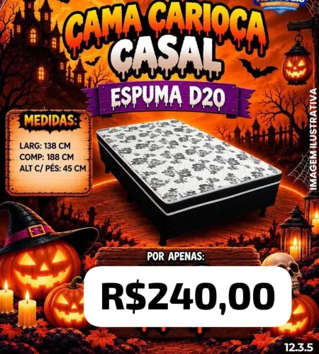 Cama box de Casal d20 com colchão conjugado