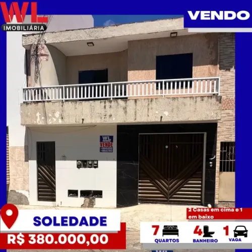 Vendo - casa no bairro Soledade - 3 casas