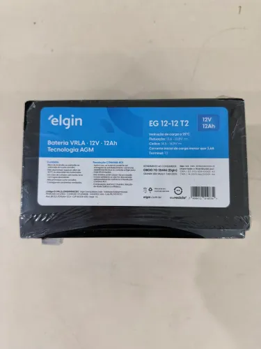 Bateria Selada VRLA Elgin 12V 12Ah AGM Nova Lacrada EG 12-12 T2 Nobreak/Alarme
