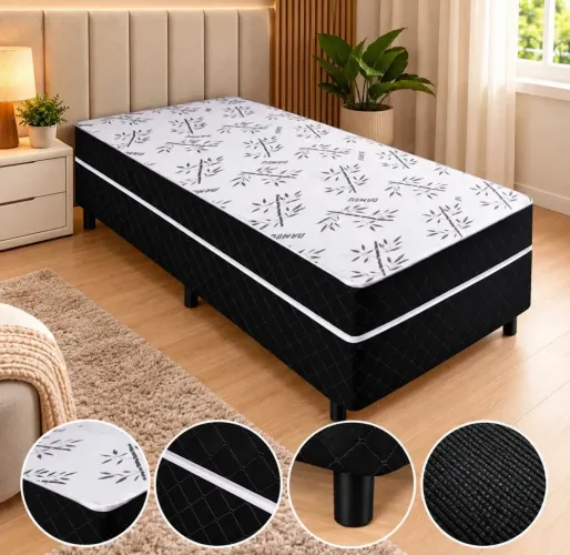 CAMA BOX SOLTEIRO COM MOLAS ENSACADAS (VALOR NEGOCIÁVEL!!!)