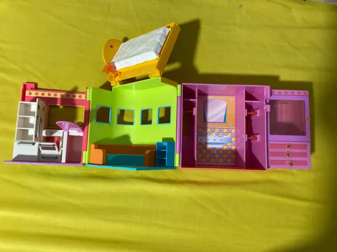 Casinha Polly Pocket Vintage (Mattel 2002) - Playset Dobrável + Mini Acessórios