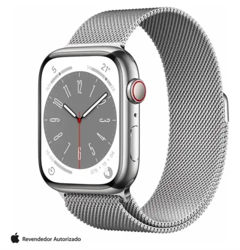 Apple Watch Series 8 GPS Smartwatch Tela Retina Sempre Ativa Monitor Cardíaco Oxigênio no