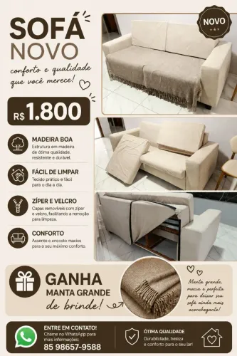 Sofá semi-novo moderno