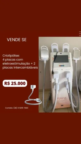  Vendo Criolipolise com 4 placas com eletro estimulação + 2 placas intercambiáveis. 