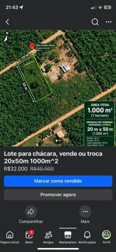 Lote para chácara, vende ou troca