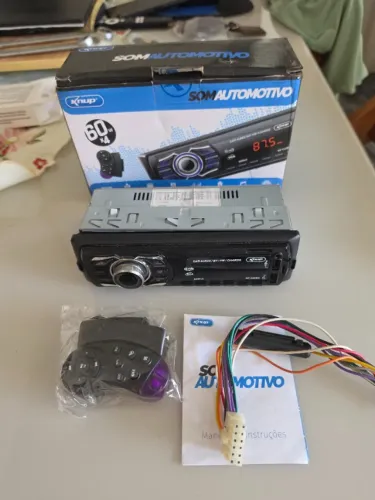 Radio 1 Din Knup 60W x 4 Pen Driver Cartão SD