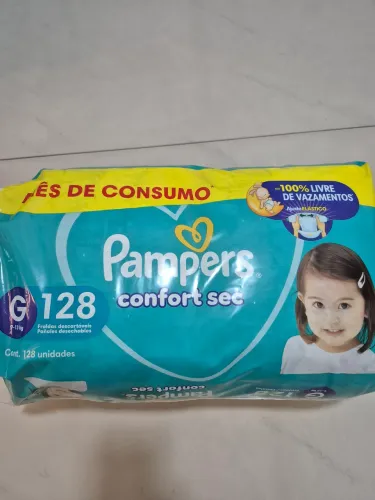 Pacote de fraldas Pampers Confort Sec tamanho G com 128 unidades