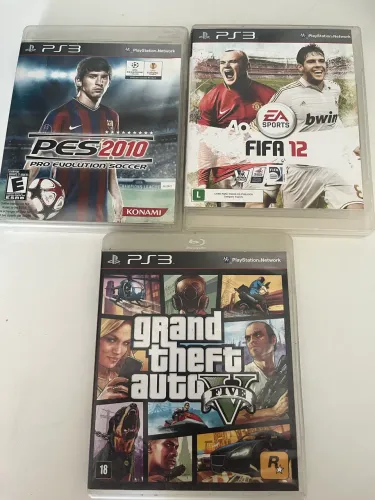 Lote PS3: GTA V, FIFA 12, PES 10