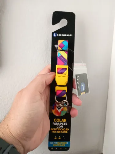 Colar para pets tamanho G com identificação QR Code