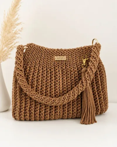 Bolsa crochê fio náutico