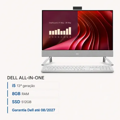 Computador Dell All-in-One 24" novo, lacrado na caixa, com garantia Dell até agosto 2027
