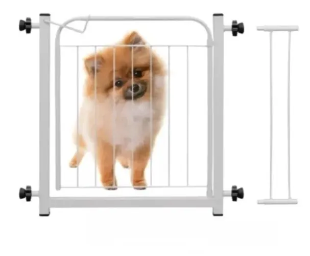 Portão de Segurança para Pets e Bebês com Extensor Branco AçoMix