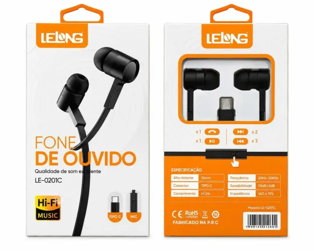 Fones de ouvido tipo C