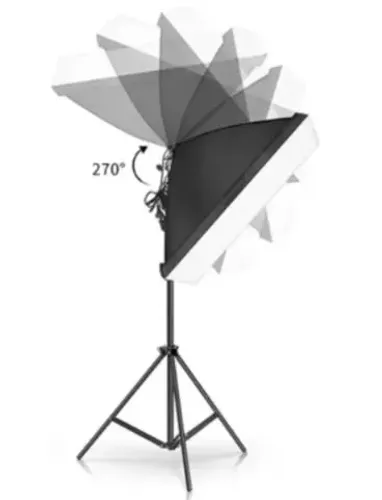 Kit soft box + lâmpada Led Tricolor 50w bivolt controle remoto