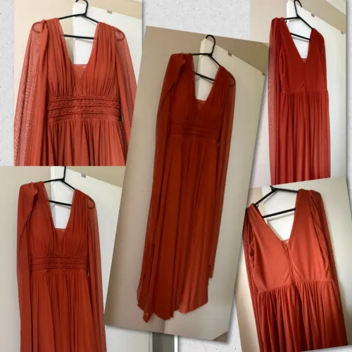 VESTIDO DE FESTA COR: TERRACOTA 