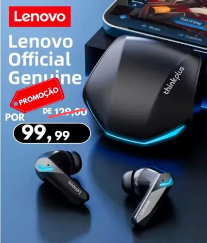 Fones Lenovo GM2 PLUS (XT53) - Preto e branco