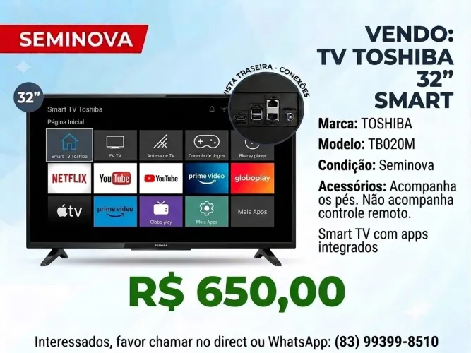 TV 32" Toshiba Smart
