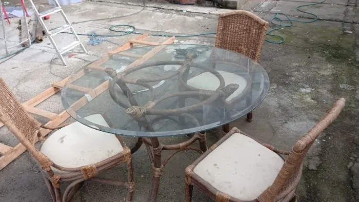 Mesa de vidro redonda